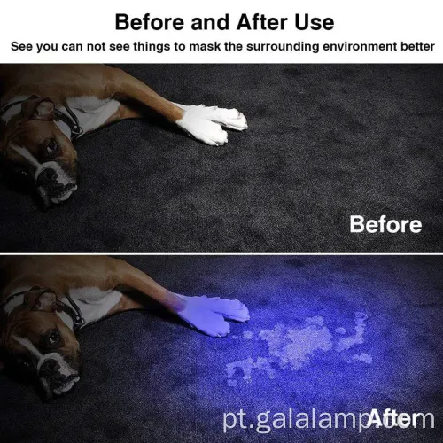 Tocha de lanterna LED com função de luz preta UV